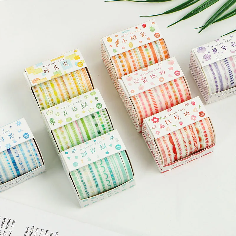

10Pcs/Set Fine Decorative Adhesive Tape Cute Fruit Washi Tape Pig Masking Tapes For Kids Scrapbooking DIY Photos Albums Supplies