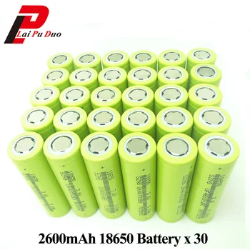 

3.6V 18650 ICR18650-26F 2600mAh Li-ion Battery For Laptop battery Rechargeable 30 Pieces Included