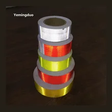 5 см* 45 м самоклеющаяся светоотражающая лента безопасности для дорожного движения строительный сайт стены пол Светоотражающая наклейка из поливинилхлорида