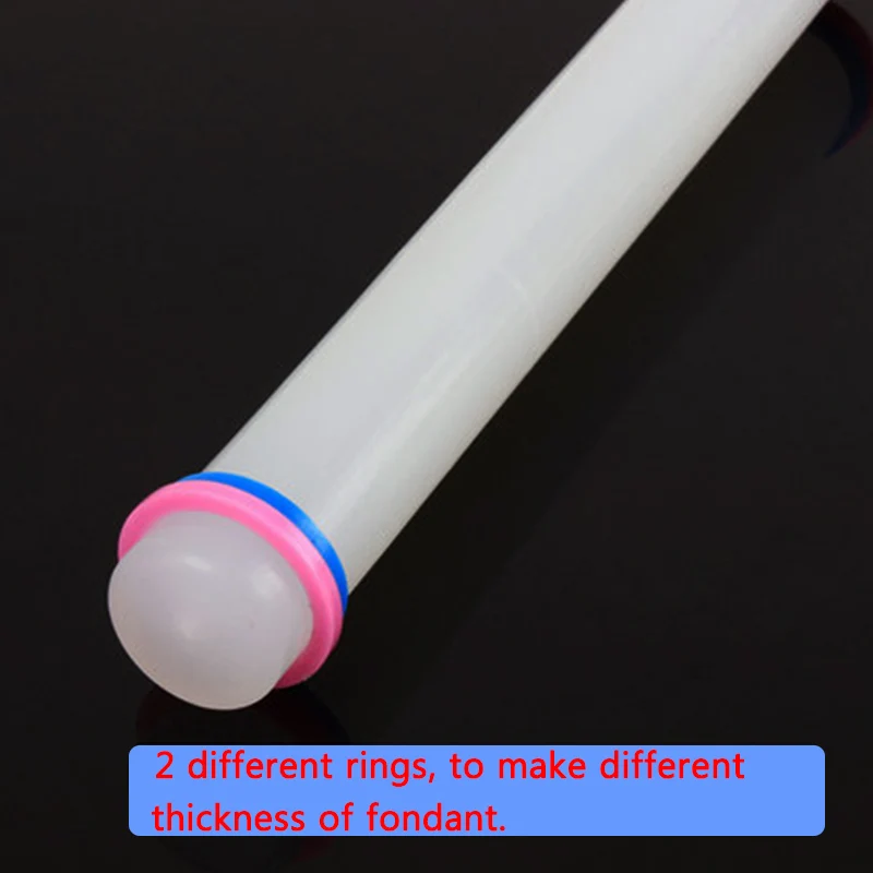 Белый 23 см антипригарное скольжение Fondant Rolling Pin торт тесто ролик украшения