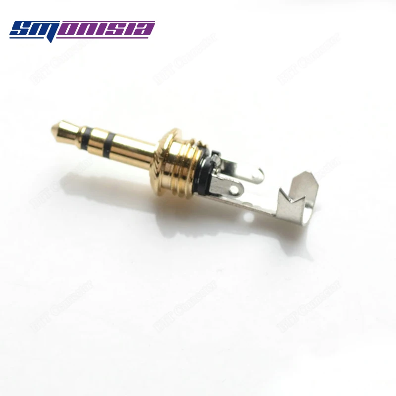 

10pcs-1000pcs 3.5mm Plug Stereo Headset Small Three Core Audio Connector For JC231L-BG Black Gold-plated Jack