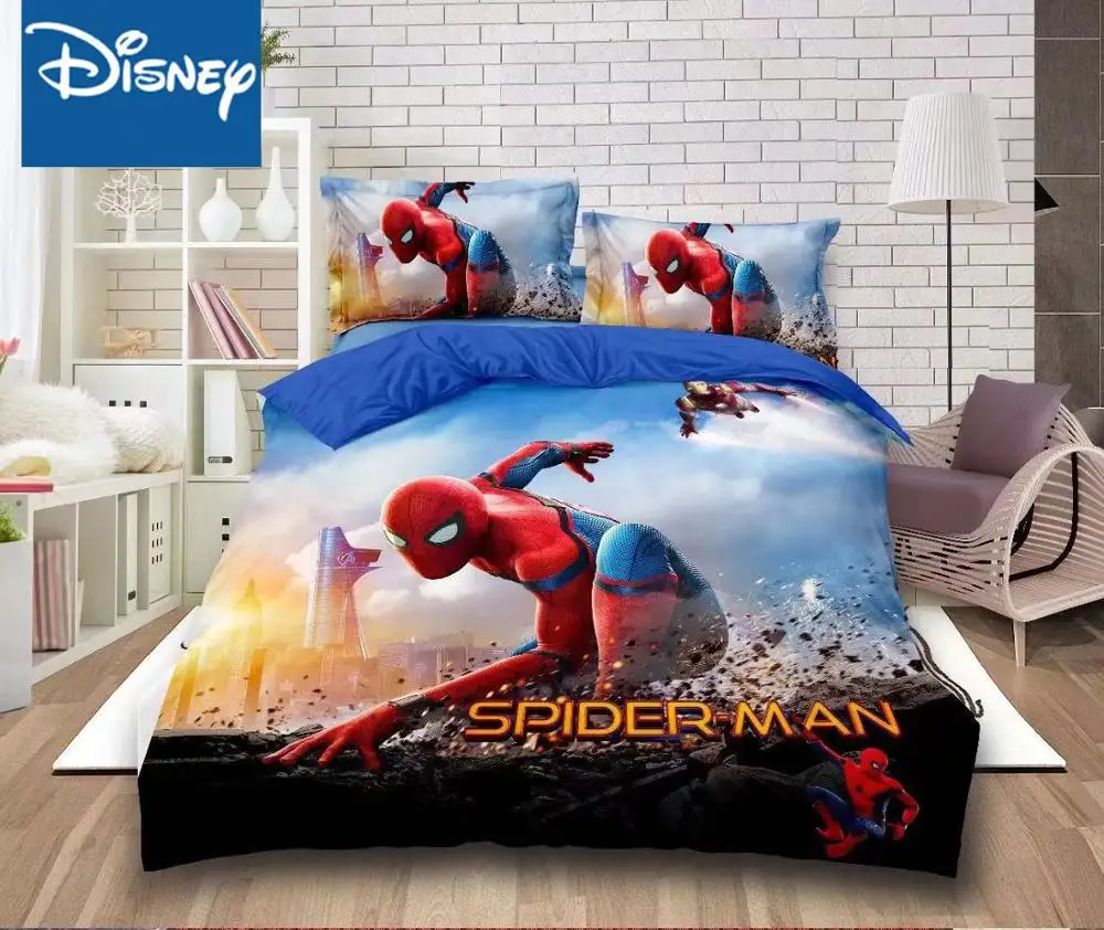 Комплект постельного белья Disney Человек паук простыни с пододеяльником и