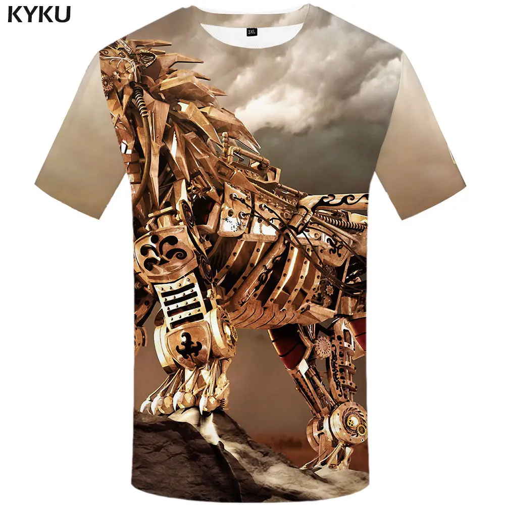 KYKU бренд Тигр Футболка флуоресценции размера плюс одежда животных Tshir футболка s для мужчин забавные большой высокое качество японский - Цвет: 3d t shirt 03