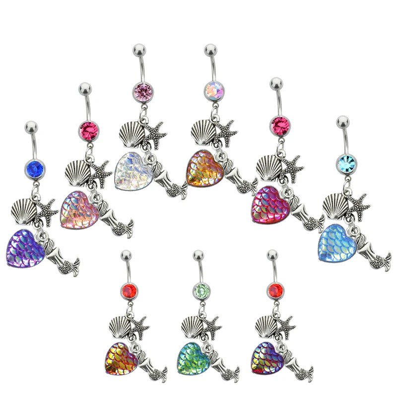 

1PC New Arrival Mermaid Belly Button Rings for Women Sexy Body Piercing Bars Piercings Navel Piercing Gothic Fashion Jewelry