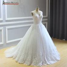 Новое дизайнерское кружевное свадебное платье со съемным шлейфом