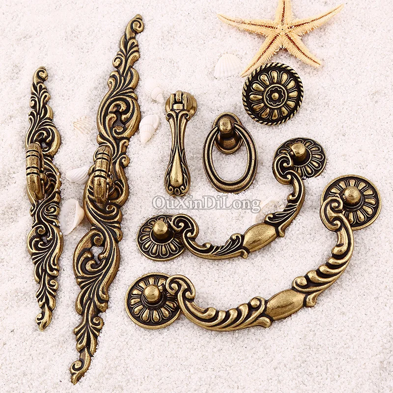 Retro 2PCS European Antique Kitchen Cabinet Door Handles Cupboard Wardrobe Drawer TV Wine Cabinet Pulls Handles and Knobs Retro 2PCS European Antique Kitchen Cabinet Door Handles Cupboard Wardrobe Drawer TV Wine Cabinet Pulls Handles and Knobs