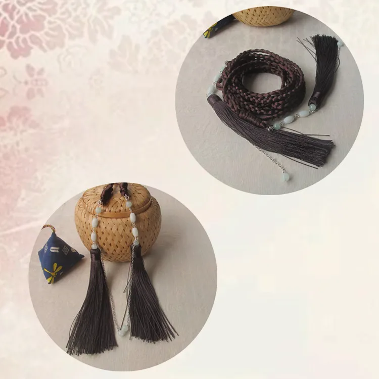 Супер фея hanfu заслуживающая играть роль китайского ветра восстановление древних способов повязка для волос с кисточками cos веревка пояса дворца
