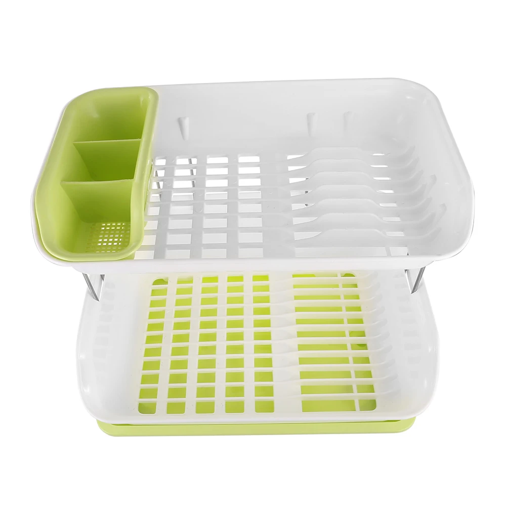 

Double Layer Kitchen Dishes Draining Rack Bowls Storage DrainingDining Table Dish Cup Plate Drying Organizer Holder Shelf GG