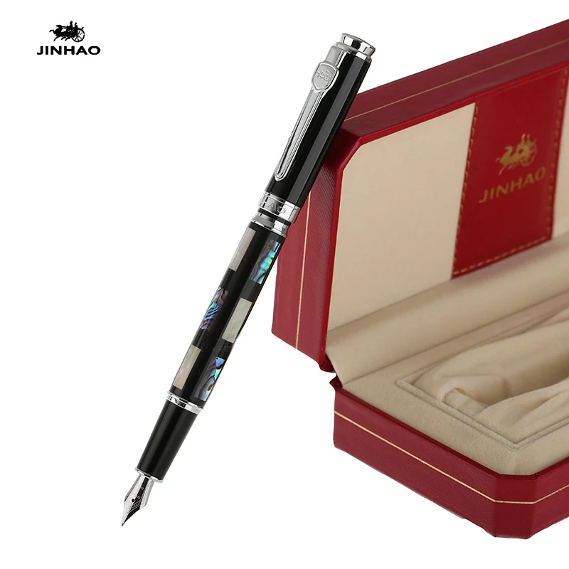 Роскошные подарочные ручки Jinhao 8802, высокое качество, 0,5 мм, авторучка, подарочный чехол, металлические ручки для письма