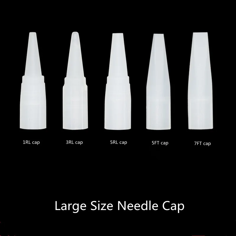 

100 Pcs Disposable Eyebrow Tattoo Machine 1R 3R 5R 5F 7F Needle Plastic Cap Permanent Makeup Tips Traditional Tattoo Accessories