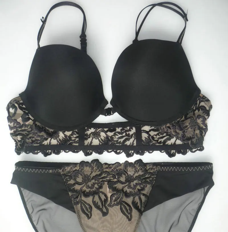 Bra Brief Sets Front Closure Intimates bra set VS Secret Brand Women Lace Embroidery Sexy Lingerie Bra set Push up Underwear Set
