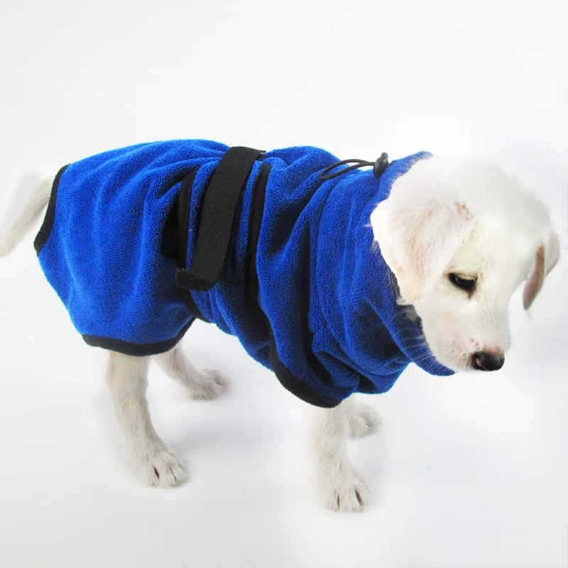 

Dog Bathrobe Warm Dog Clothes Super Absorbent Pet Drying Towel Embroidery Paw Cat Hood Pet Bath Towel Grooming Pet Suppliers