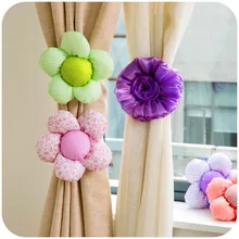 2 шт./компл. модная одежда Книги по искусству Кружево Шторы ткань связывают Шторы клипа подсолнечника Шторы Пряжка Шторы цветы украшение дома