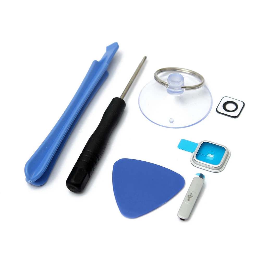 

Hot sales Camera Glass Lens Cover+Charger Port Cover+Tool For s s S5 I9600 G900 #22