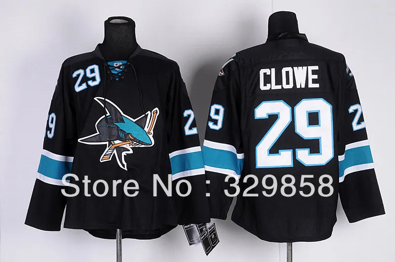 Free Shipping Discount Authentic San Jose Sharks Hockey Jerseys #29 Ryane Clowe Jersey Wholesale Embroidery Logo Mix - Цена: 