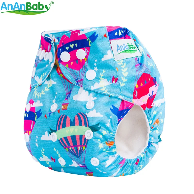 Новые Детские Подгузники AnAnBaby с рисунком из мультфильма, 10 шт., цветные тканевые подгузники без вкладышей