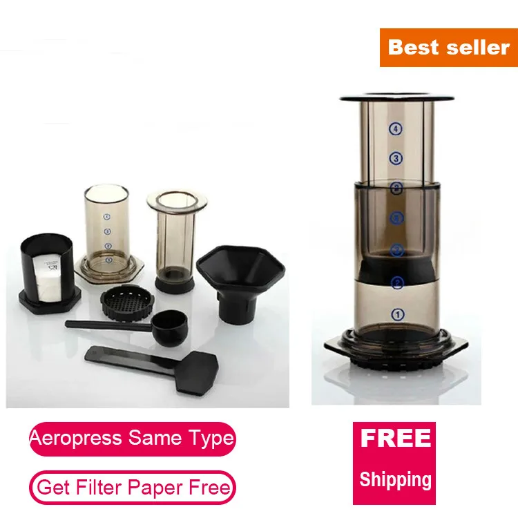 

Portable Coffee Maker Manual coffee making machine coffee filter hand travelling French press pot 350 pcs Metal filter paper