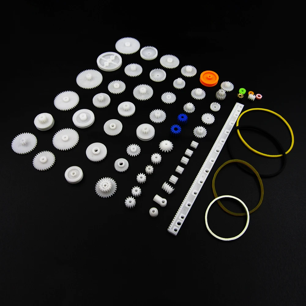 

60pcs/lot K012b Plastic Gear Set DIY Rack Pulley Belt Worm Single Double Gears Sell At A Loss USA Belarus Ukraine