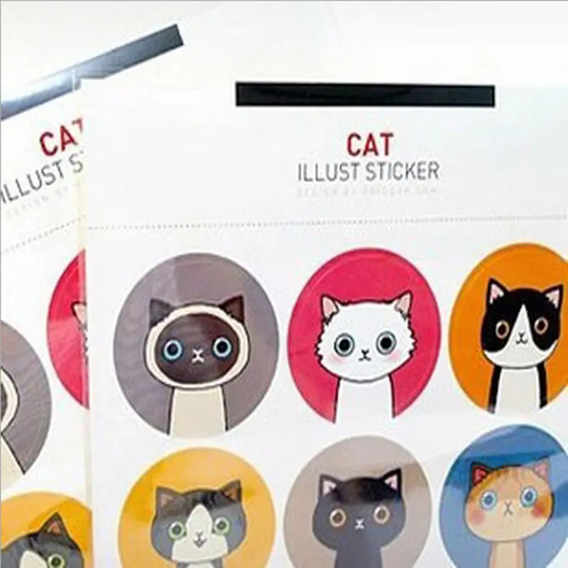 

18Pcs/lot Lovely DIY Mini Cute Kawaii Stickers Cat Animal Sticky Paper For Kid Gift Toy Diary Decoration Cartoon stickers