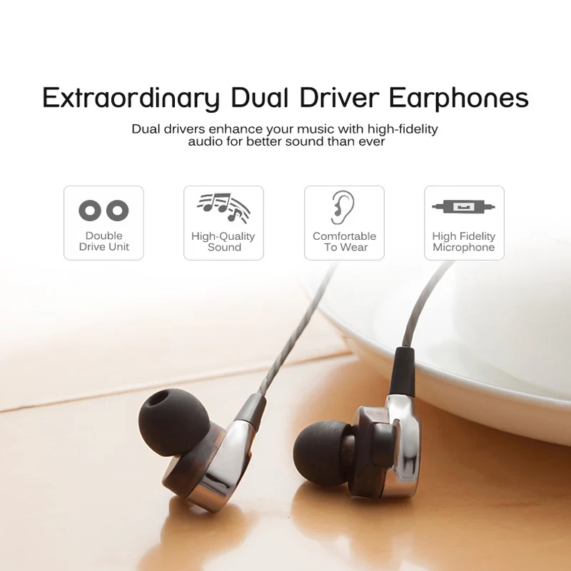 Металлические наушники YTOM T9 Pro Hi Fi с супербасами вкладыши микрофоном двойное