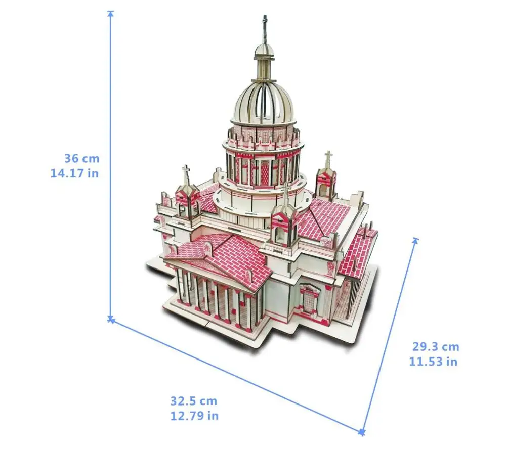 Лазерная резка строительство дерево 3D головоломка Эйфелева Лондонский мост башня пизанского Дубай Himeji замок модель для взрослых детей обучающая игрушка - Color: I