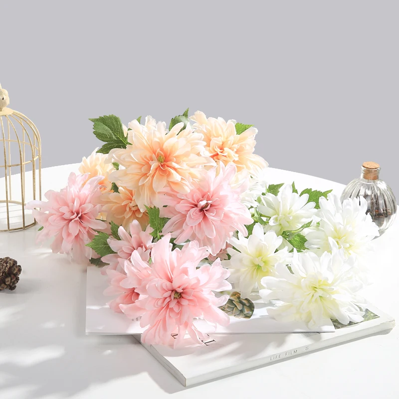 Erxiaobao высокое качество помпон Dahlia шелковые искусственные цветы искусственная Хризантема для стола Свадебные украшения дома комнаты