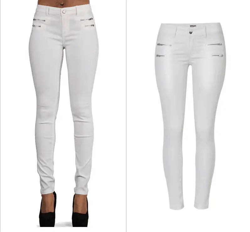 para States selvagem leggings do Limo USD magro de Dollar Spencers baixa SupSindy feminina branco zíper com Preço couro plutônio mulher calças desconto moda United cintura 2 para States selvagem leggings 2