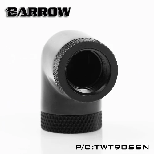 

Barrow Black Silver G1 / 4 '' thread 90 degree two Rotary Fitting Adapter Rotating 90 degree water cooling Adapter TWT90SSN