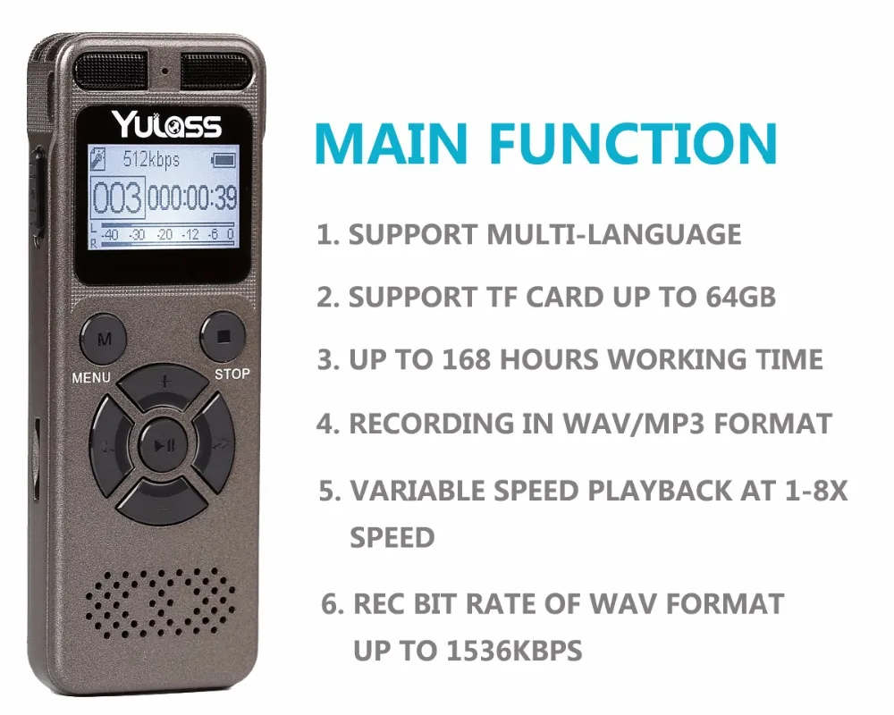 Audio TF Digital 64GB Multi USB Dollar Expression Recorder Perekam Dukungan Yulass Home kartu Suara 8GB Terpercaya untuk United Portabel Profesional States Bahasa, Bisnis USD 20 Audio TF Digital 64GB 20