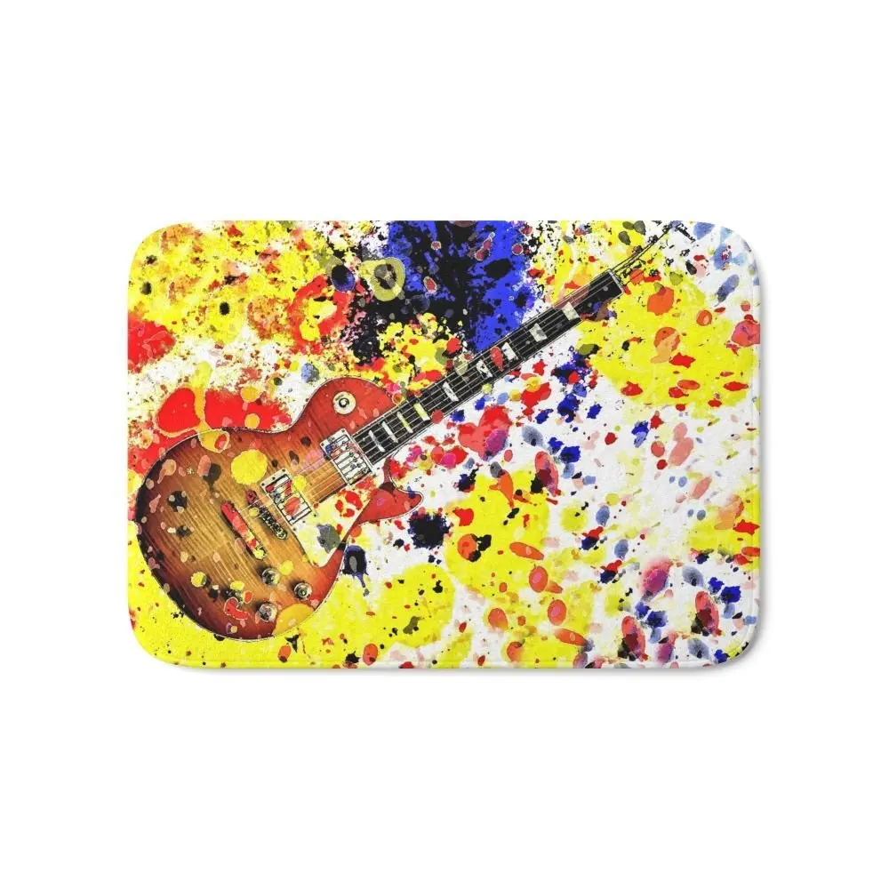 Retro Les Paul Guitar Bath Mat Anti Slip Kitchen Bathroom Floor Mats