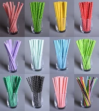 25 PCS Lovely Polka Dot font b Paper b font font b Straws b font font