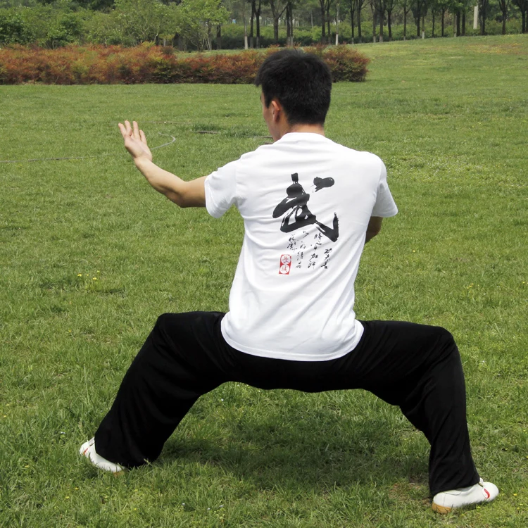 Cotton Martial Arts Uniforms New martial arts t-shirts Wu word T-shirt Short Sleeves Chinese Wushu Association