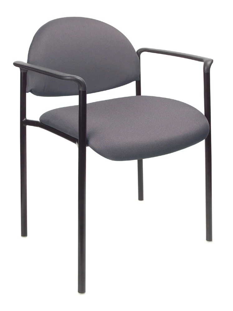 Boss Fabric Stackable Chair With Arms - B9501 - Gray
