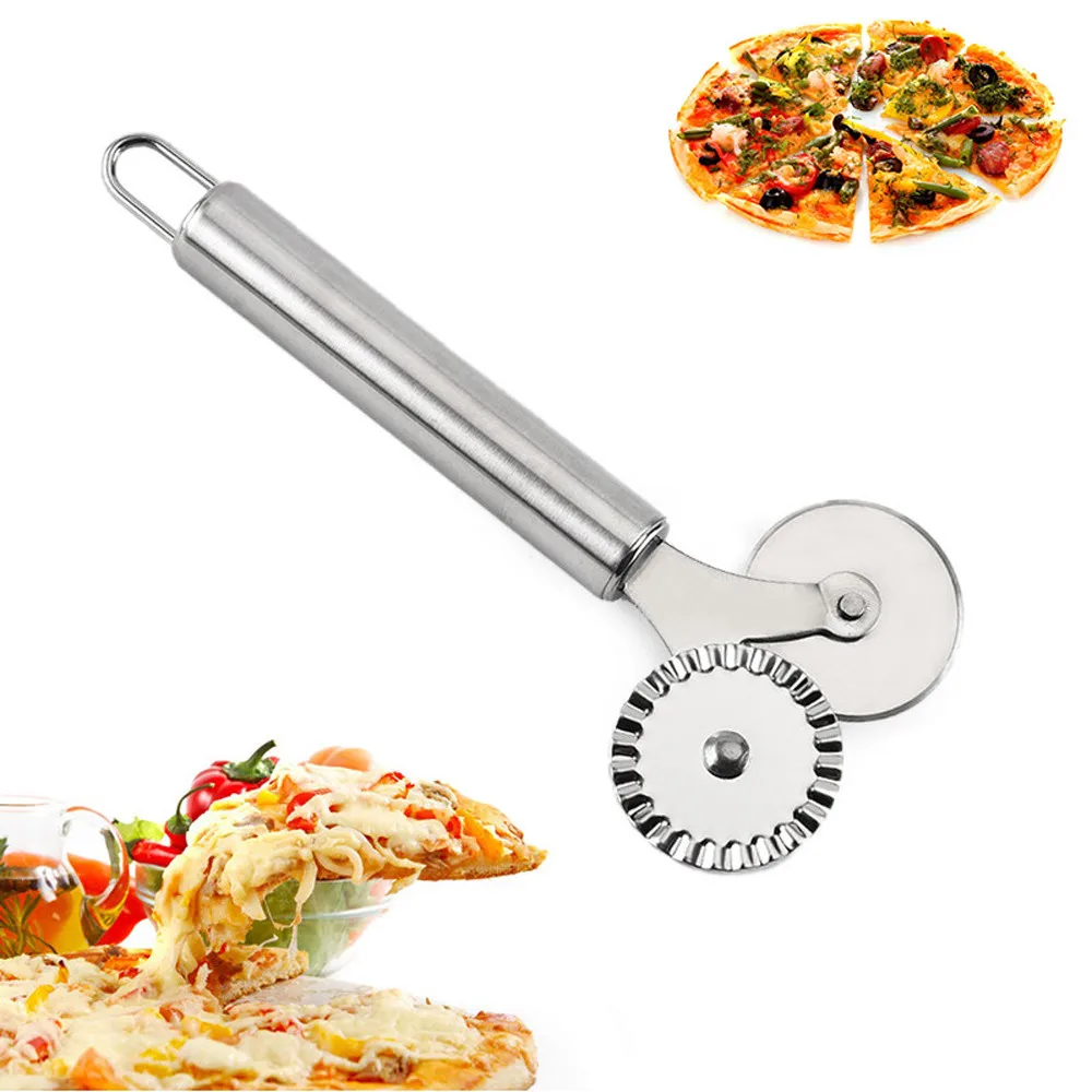 

Stainless Steel Cutter Pizza Knife Cake Tools Pizza Wheels Scissors Ideal for Pizza, Pies, Waffles and Dough Cookies