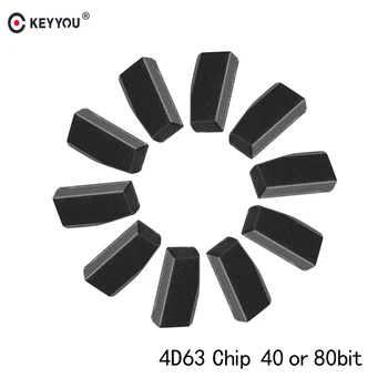 

KEYYOU 10X Transponder Chip For Mazda Ford OEM Megamos 4D63 Chip 40/80 Bits Carbon Remote Car Ceramic Key Blank High Quality