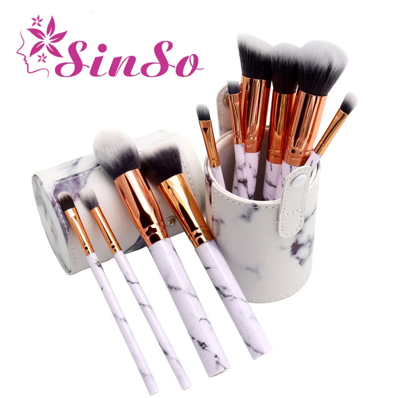 

SinSo Marble Makeup Brushes Soft Professional Makeup Brush Set Foundation Powder Beauty Make Up Brushes Tools Kit with Holder