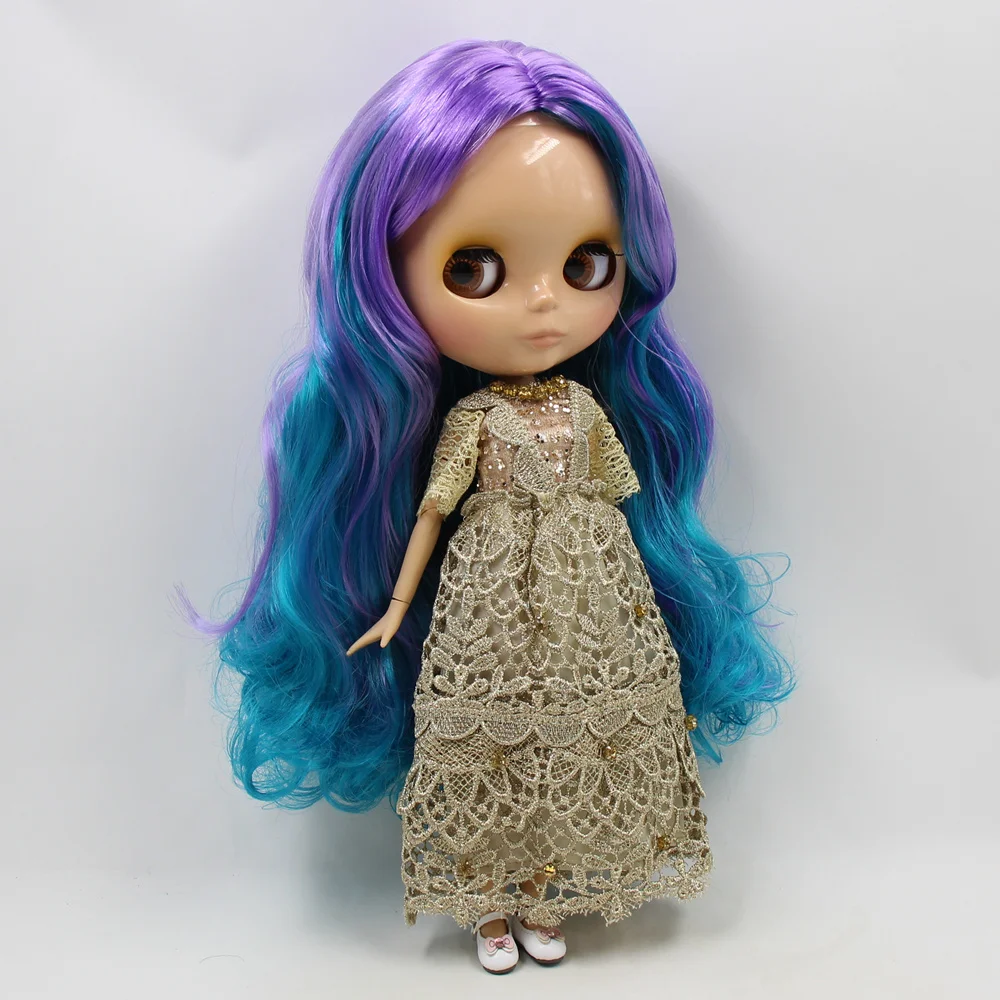 Blyth joint doll factory No.280BL4302/7216 новые загадочные смешанные цвета длинные вьющиеся волосы для девочек подарок Сделай Сам загар кожа