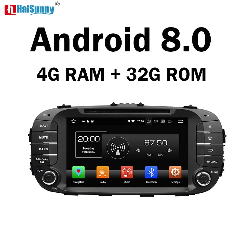 HaiSunny 4 Гб ОЗУ Восьмиядерный Android 8 0 автомобильный DVD GPS Мультимедийный