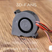 Anet A8 A6 5015 12 V 24 V Ultra-silencioso ventilador de Ar Tendo cerca de 7500 RPM Turbo Óleo Pequeno ventilador Para 3D Impressora(China)