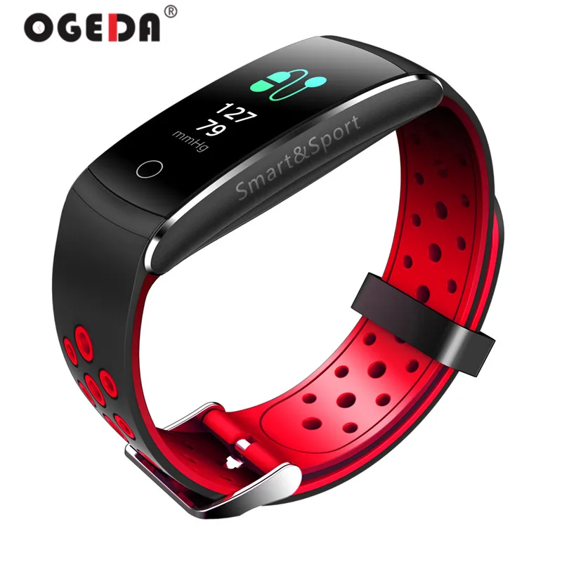 

OGEDA 2019 Smart Wristband Heart Rate Monitor IP68 Waterproof Fitness Tracker Bluetooth For Android IOS Relogio Masculino Women