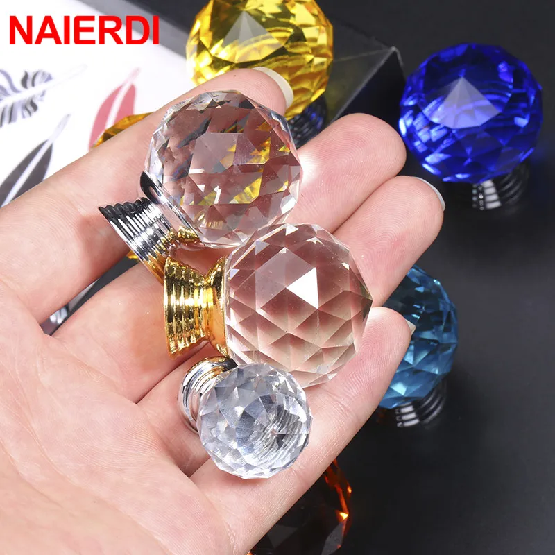 20-30mm Crystal Handle Clear Glass Knobs Cupboard Drawer Pulls Kitchen Cabinet Wardrobe Handles Furniture Door Hardware furniture handles