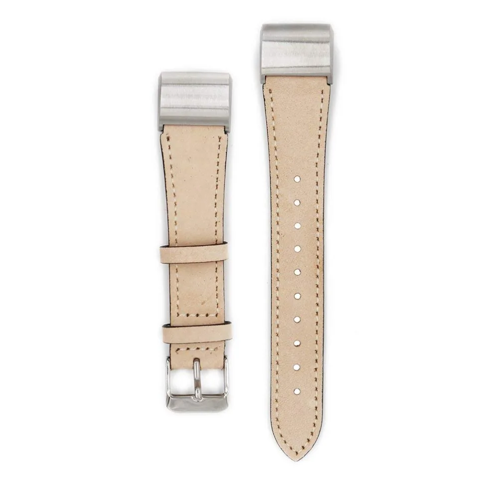 Genuine Leather Band for Fitbit Charge 2 Bands Classic Wristband Metal Connectors Fitness Strap Women Men Small Large (3)