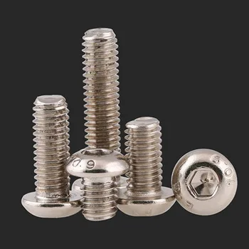 

25pcs M5 10.9 grade high strength nickel plating Semicircular head socket heads cap screws Round cup bolt 6mm-40mm Length