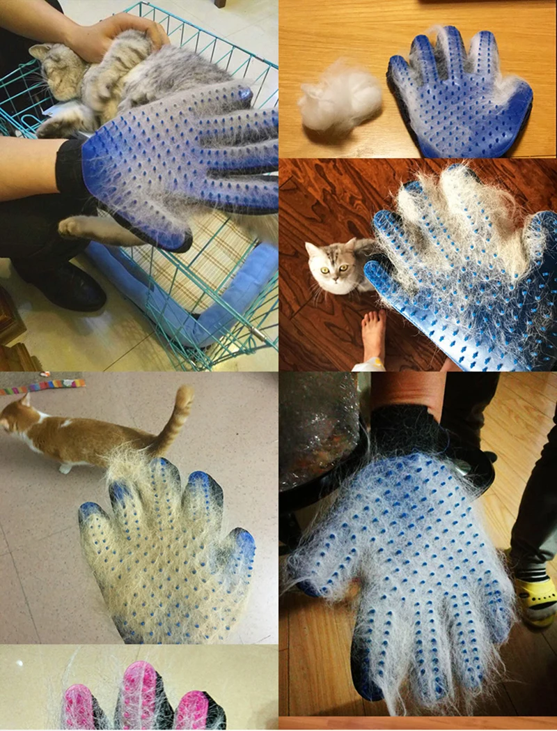 Перчатка для ухода за домашними животными для кошек, щетка для удаления волос для собак, расческа, перчатка для собак, массажная перчатка для чистки пальцев, Аксессуары для кошек