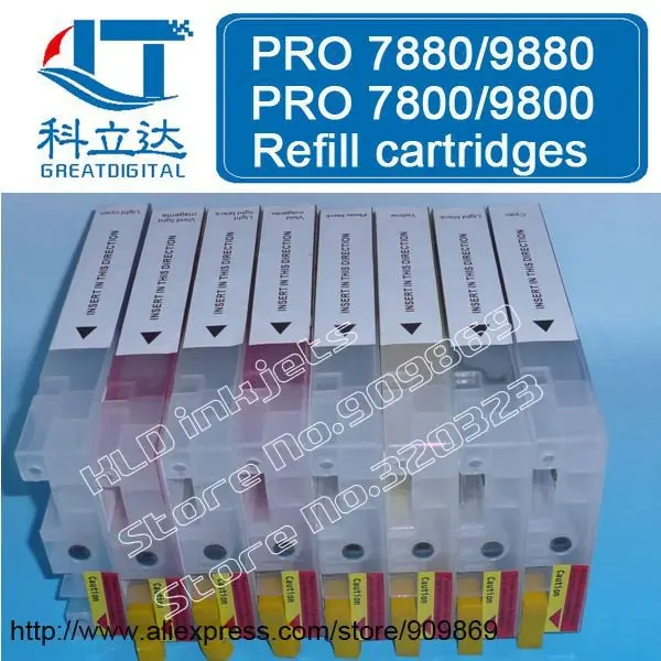 

[KLD Inkjets] T6128 T6031 T6032 T6035 T603B T603C T6034 T6037 T6039 Refllable Pigment ink cartridge for Stylus  pro 9800