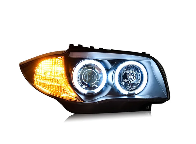 Car Styling for BMW E87 120i 130i Headlights 2004-2011 E87 LED Headlight DRL Lens Double Beam H7 HID Xenon bi xenon lens