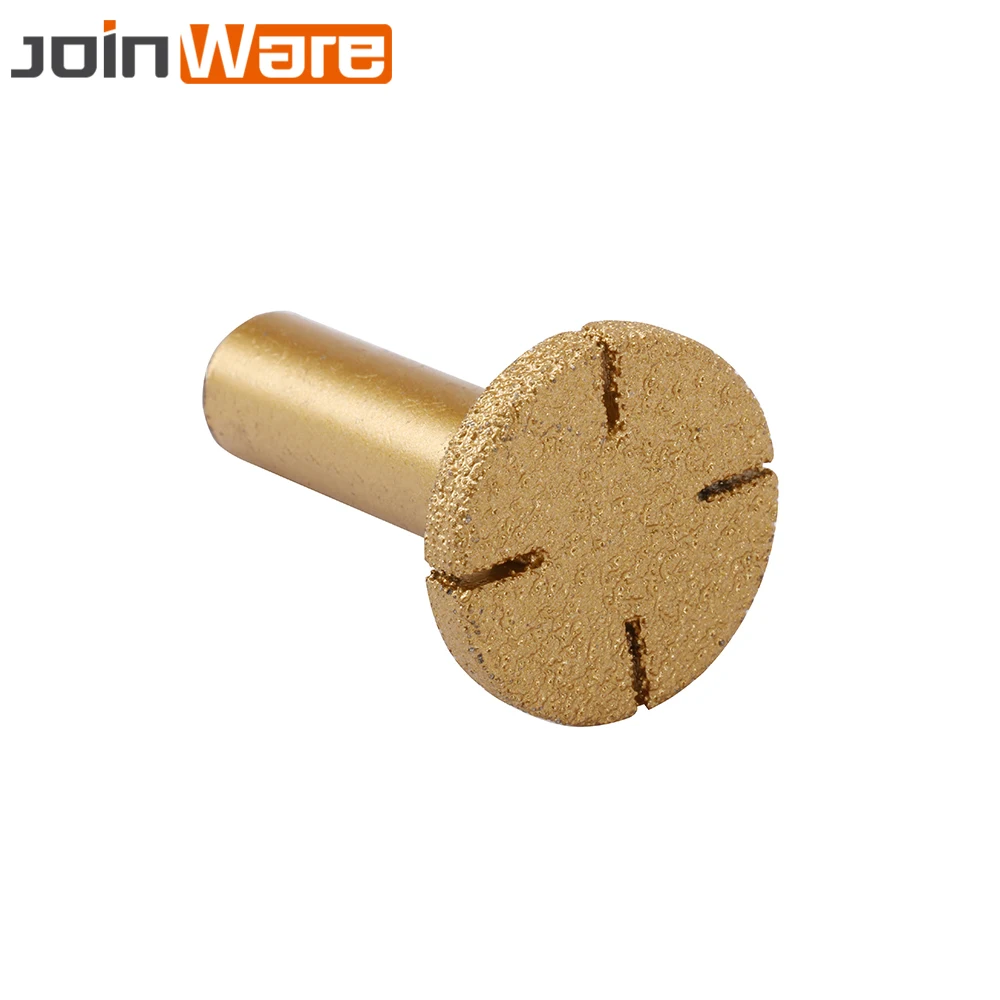Vacuum Brazed Diamond Router Bits 1/2" Shank For Stone Granite Marble Slab Edge Profile Router 1/5" Head Thick 2" Total Length