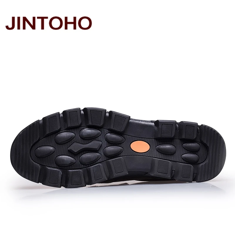 Туфли JINTOHO мужские из натуральной кожи официальная обувь без застежки лоферы