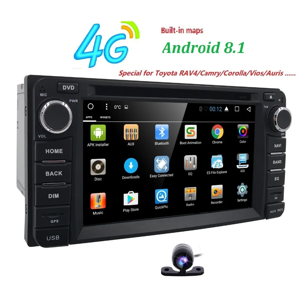 Cheap Hizpo Android 6.2 Inch For Toyota Corolla Prado 4RUNNER Hilux FJ Cruiser Tundra Echo GPS RAV4 Car Navi Bluetooth dvd free camera 2