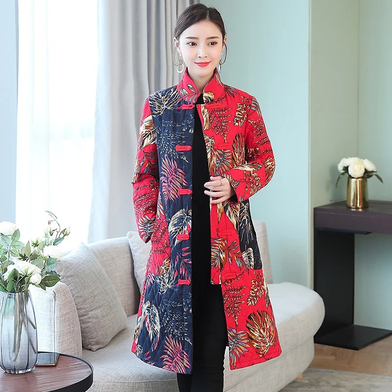 2018 Chinois Aa4255 Manteaux Hiver Cheongsam Parka Parkas D'hiver Outwear Tendances Manteau Femmes 1 TPIwSPqr